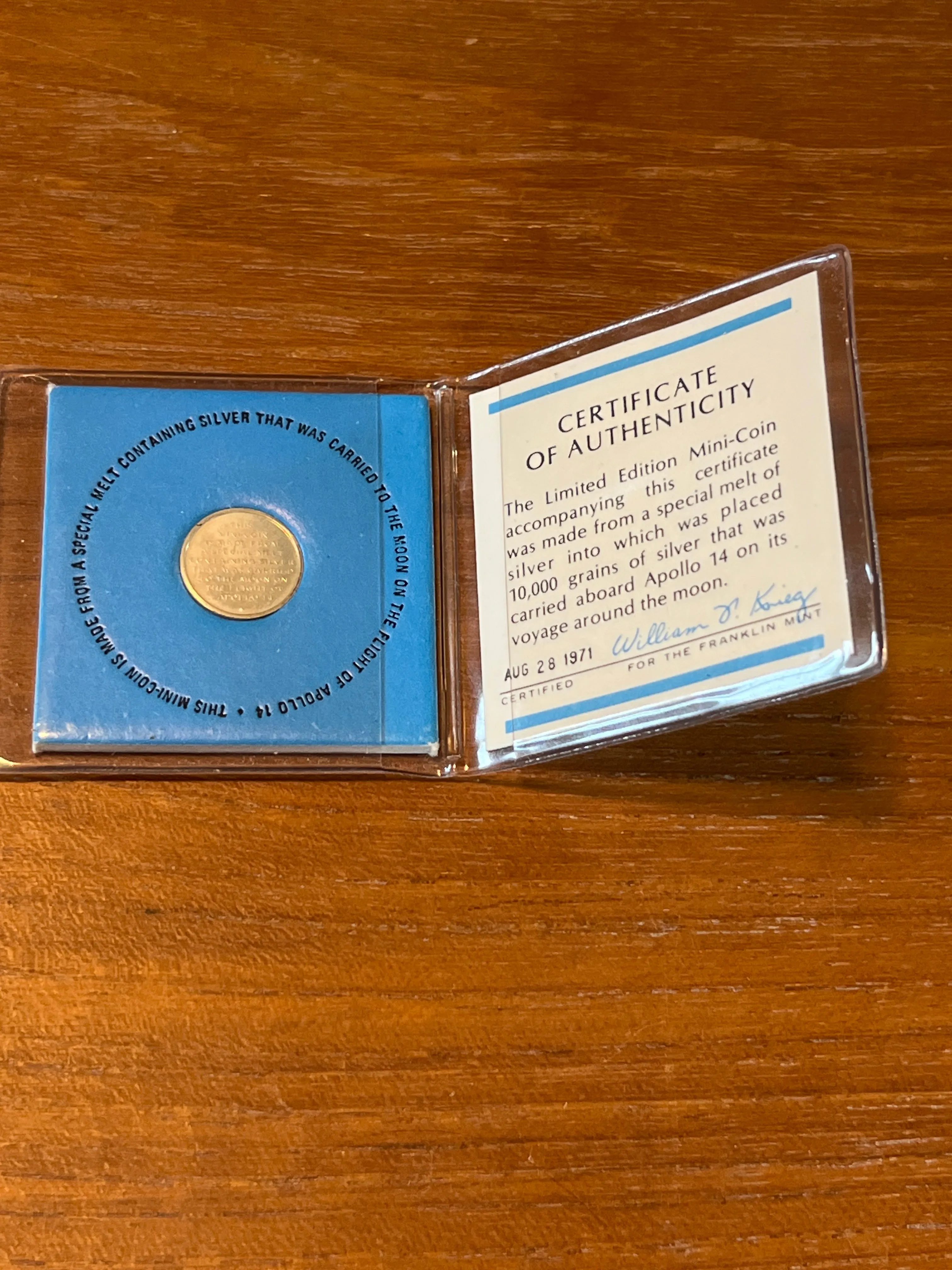 Franklin Mint Collectors Society Mini Coin