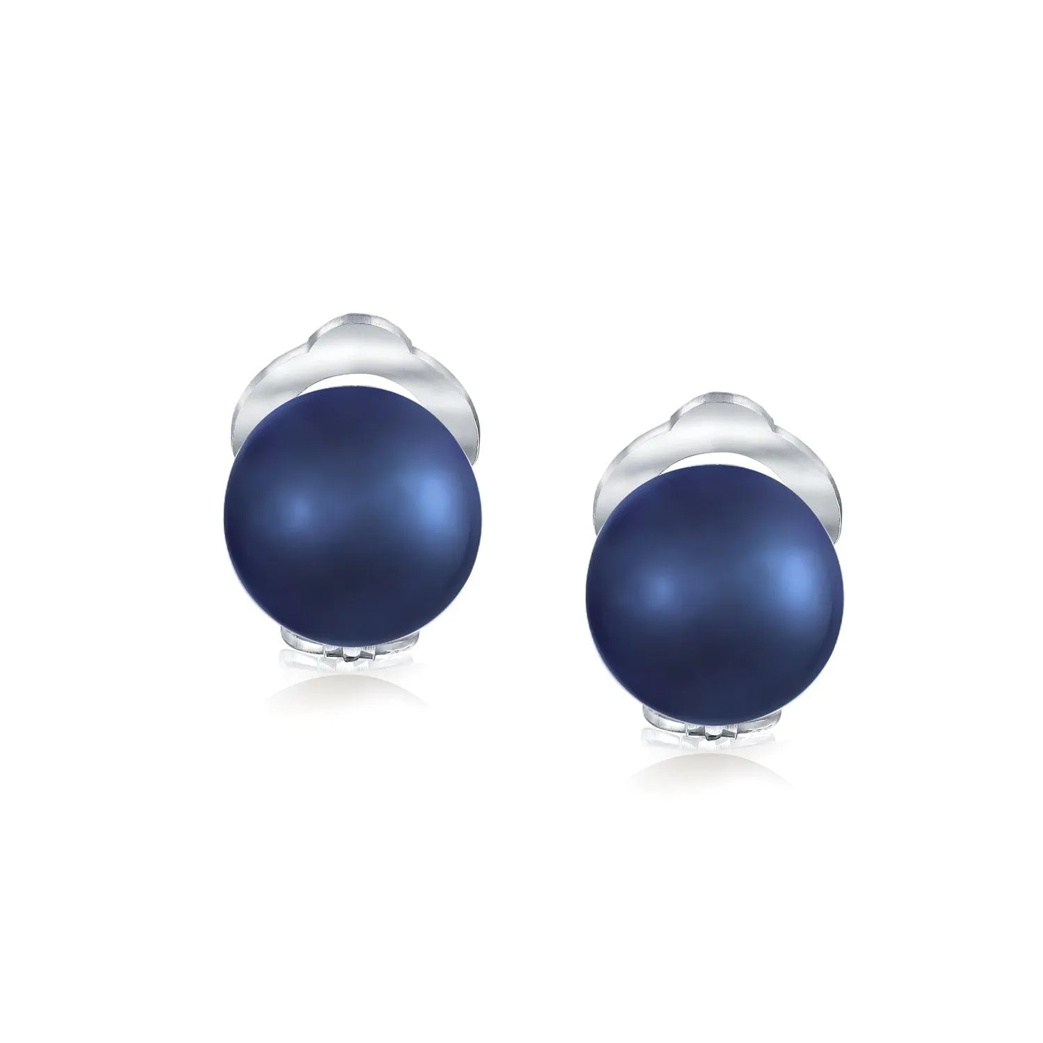 Freshwater Pearl Clip On Ball Stud Earrings Sterling Silver