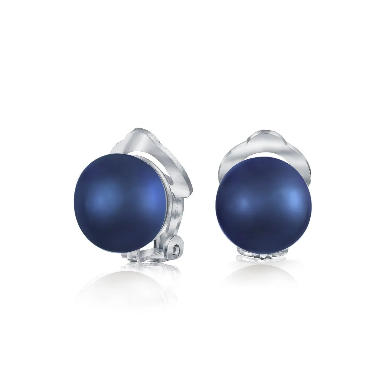 Freshwater Pearl Clip On Ball Stud Earrings Sterling Silver