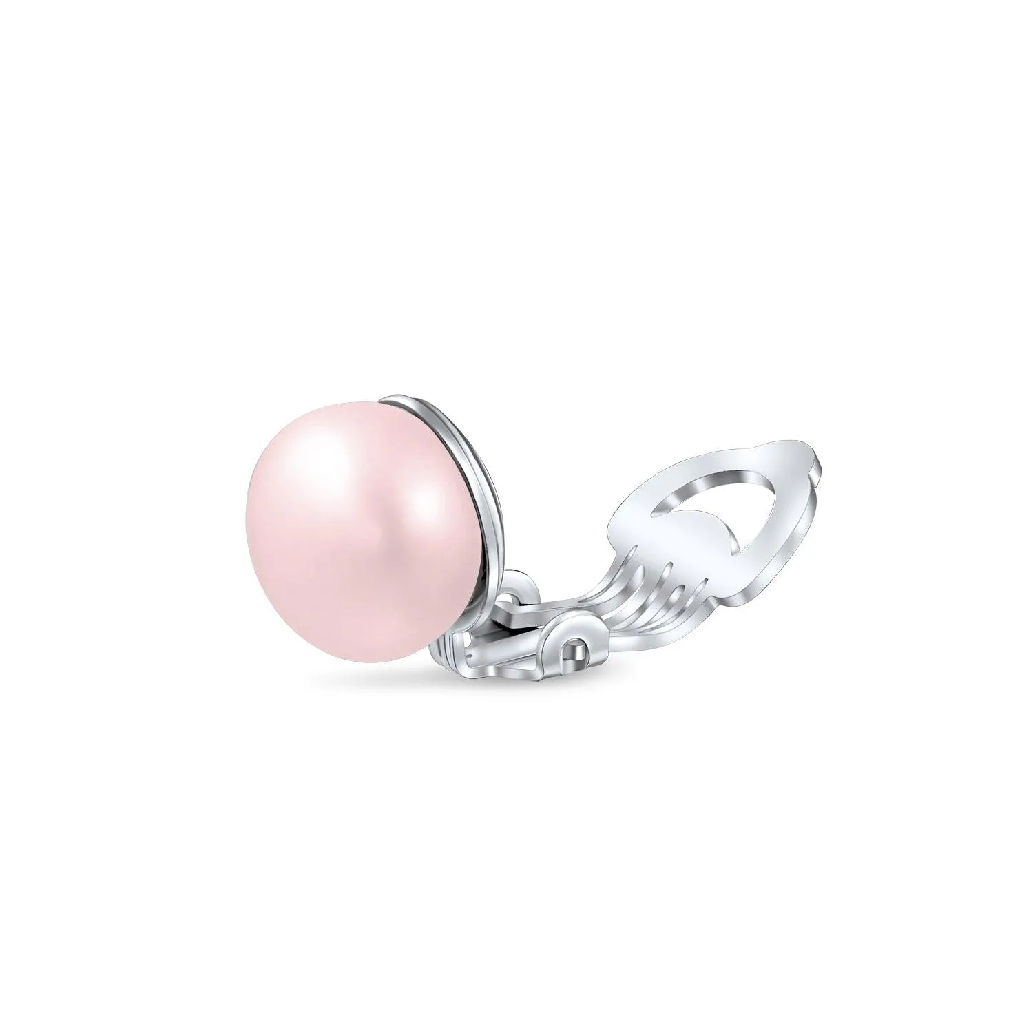 Freshwater Pearl Clip On Ball Stud Earrings Sterling Silver