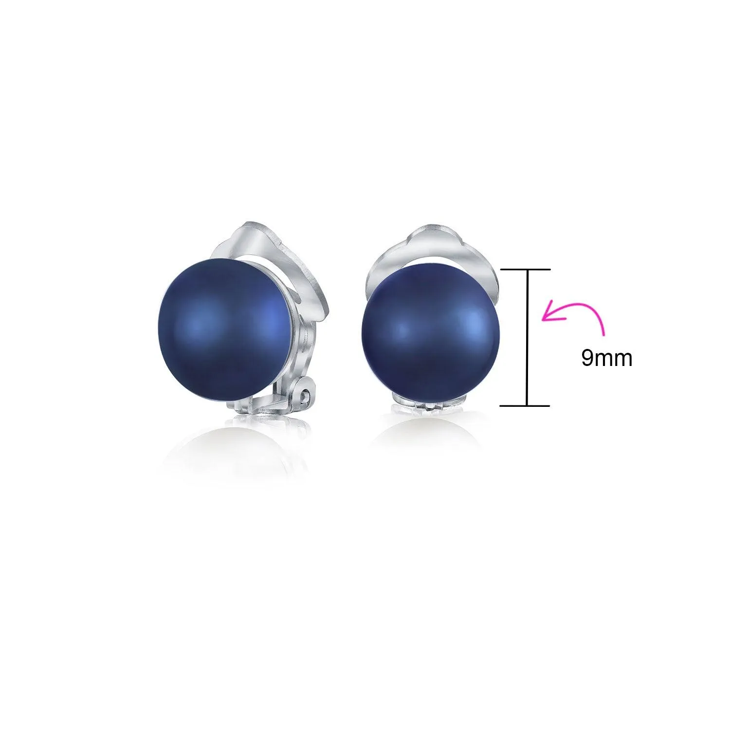 Freshwater Pearl Clip On Ball Stud Earrings Sterling Silver