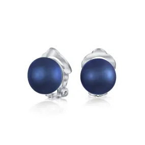 Freshwater Pearl Clip On Ball Stud Earrings Sterling Silver