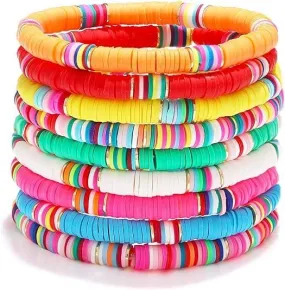 Friendship Bracelets - Beaded Bracelets Set for Teen Women, Stretchable Preppy Bracelets, Stackable & Colorful Bracelets - Ideal Gifts, 4th of July, Halloween, Christmas