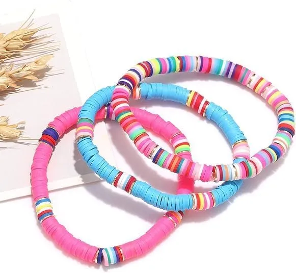 Friendship Bracelets - Beaded Bracelets Set for Teen Women, Stretchable Preppy Bracelets, Stackable & Colorful Bracelets - Ideal Gifts, 4th of July, Halloween, Christmas