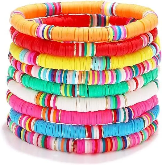 Friendship Bracelets - Beaded Bracelets Set for Teen Women, Stretchable Preppy Bracelets, Stackable & Colorful Bracelets - Ideal Gifts, 4th of July, Halloween, Christmas