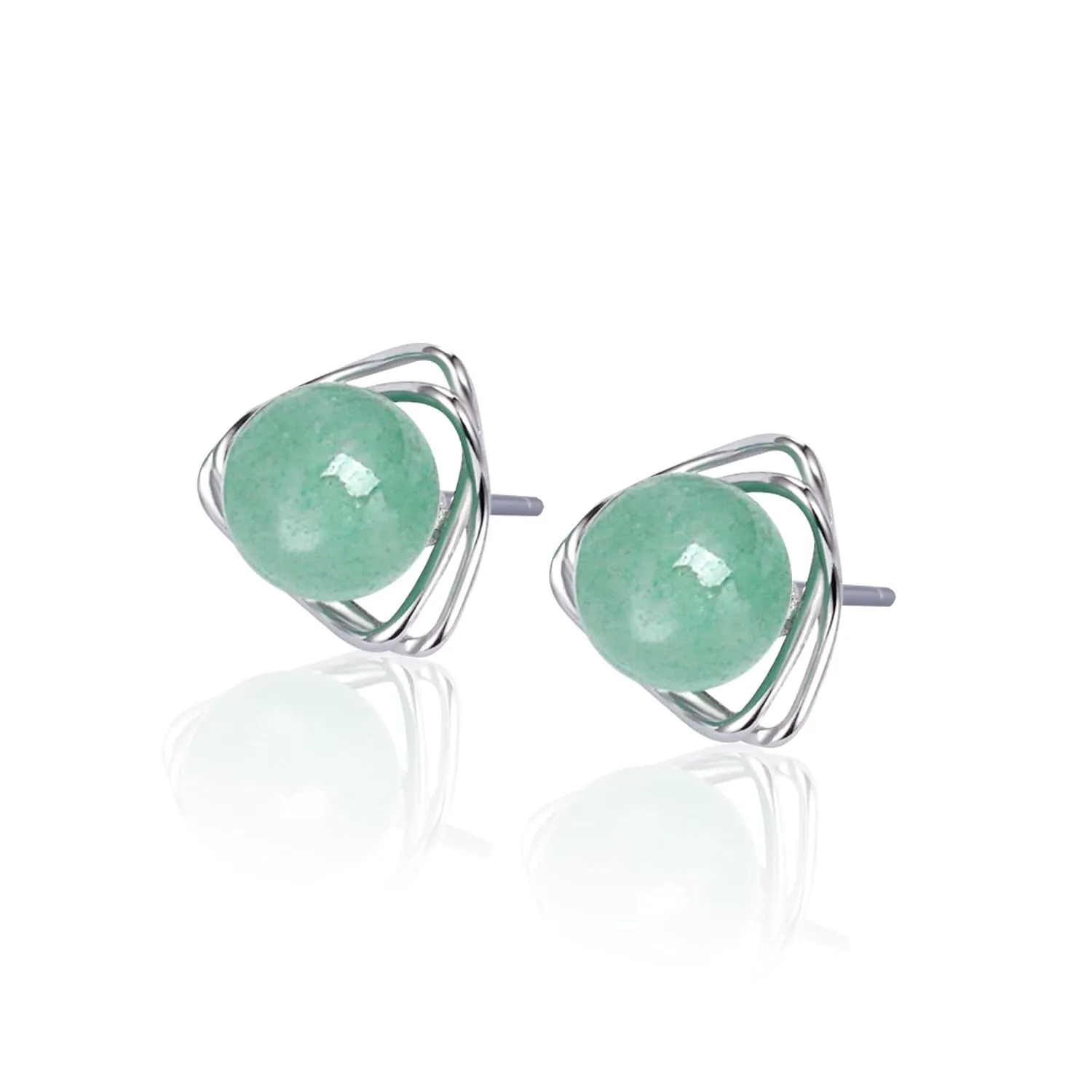 GLLBTPT Jade Earrings Studs,Green Jade Earrings for Women,925 Sterling Silver Earrings Studs for Sensitive Ears,Handmade Jade Earrings for Birthday Anniversary