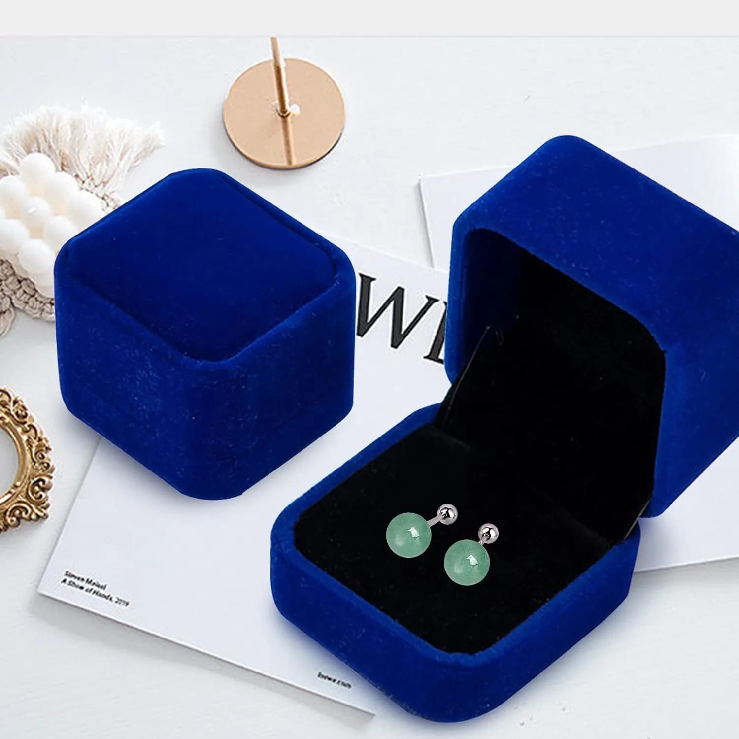 GLLBTPT Screw Back Sterling Silver Jade Earrings Studs 8MM,Genuine Natural Diamond Stud Earrings for Men Women Birthday Anniversar (thread, 8mm)