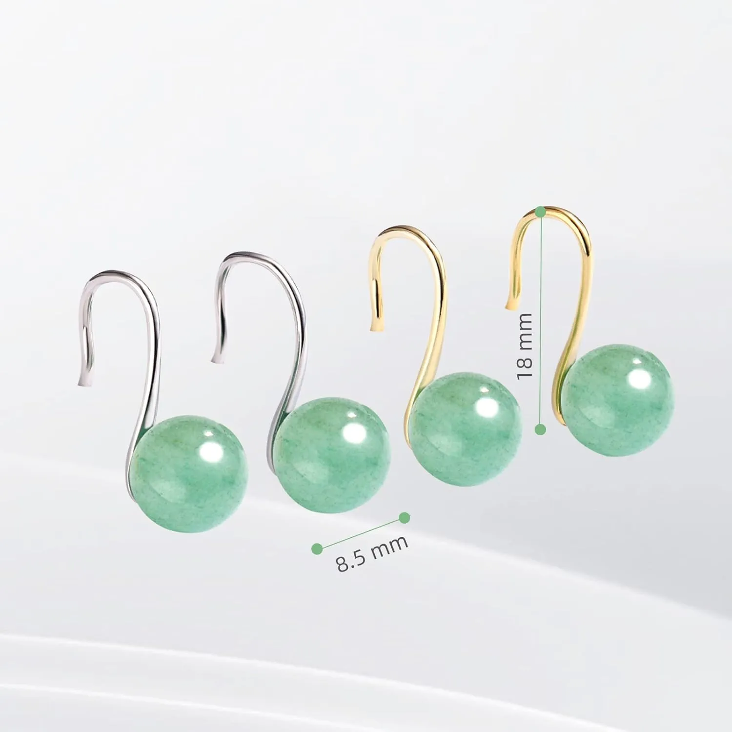 GLLBTPT Vintage 925 Sterling Silver Jade Drop Earrings,Green Earring Women,Jade Jewelry for Women,Good Luck Handmade Earrings Gift for Birthday Anniversary (silver)