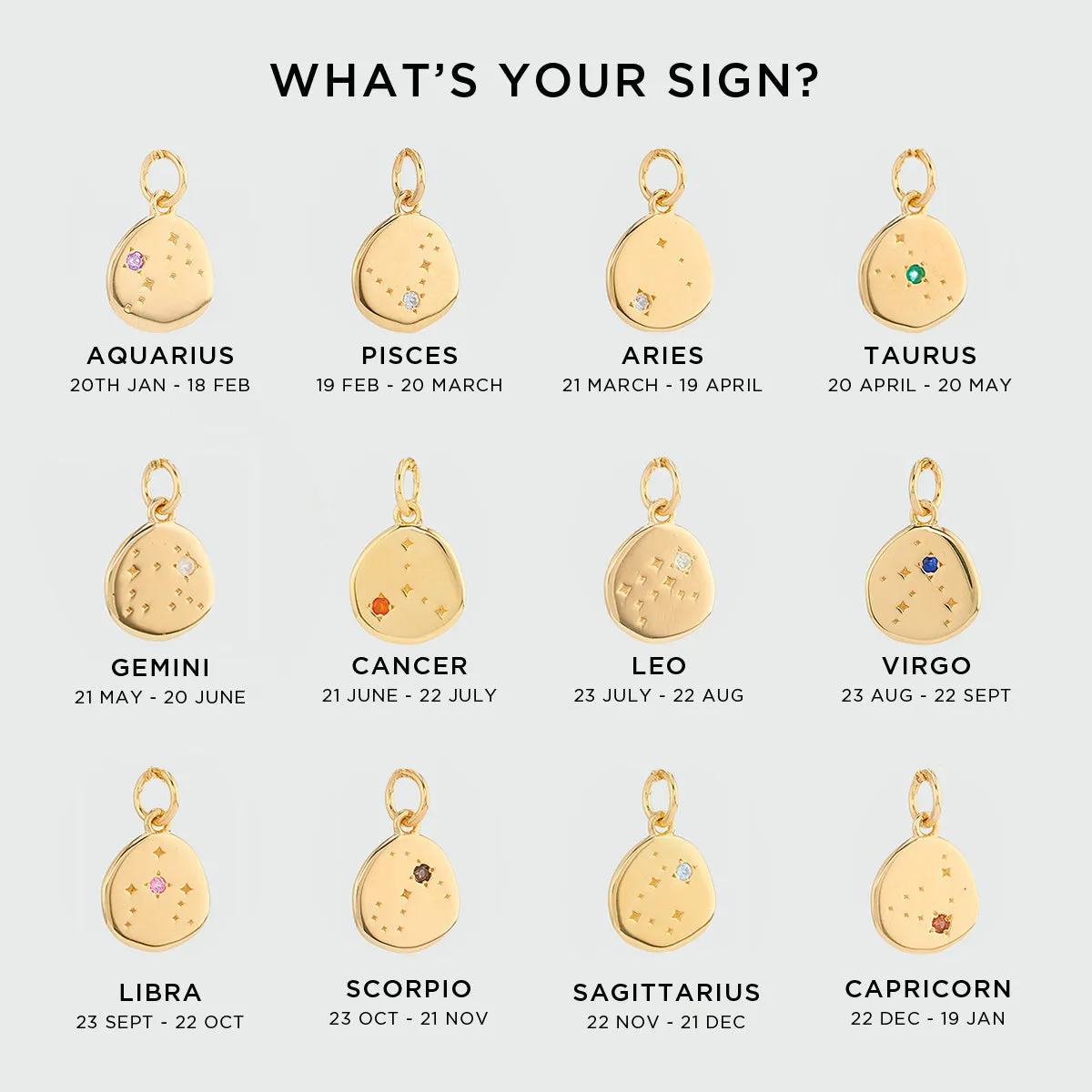 Inari Zodiac Gold Vermeil Necklace