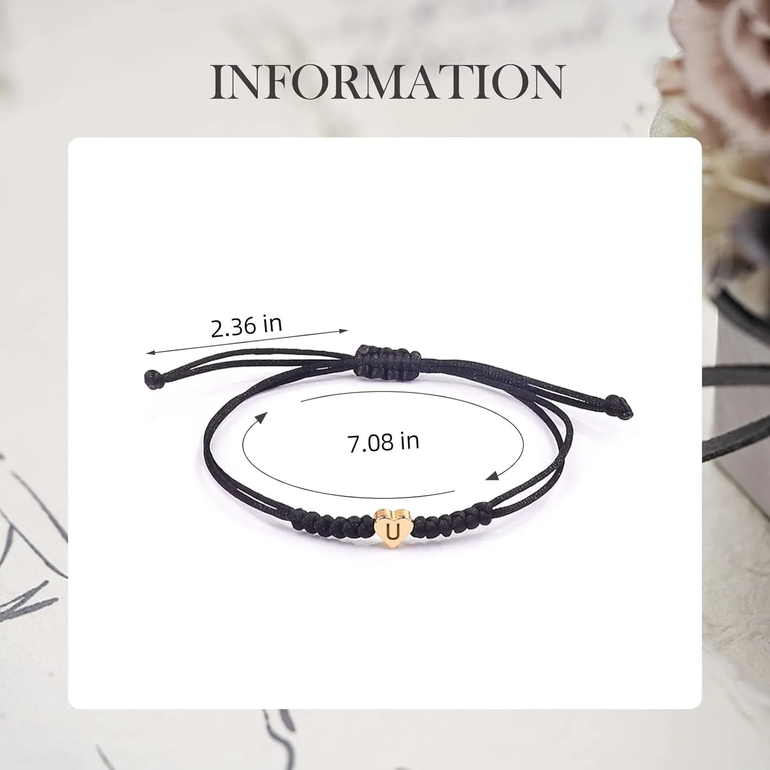 Initial Bracelets for teen girls/boys, Initial S Letter Bracelets Charm Bracelets Handmade Bracelets for Valentines Day Mother's Day Birthday Graduation Gifts (Black, S)