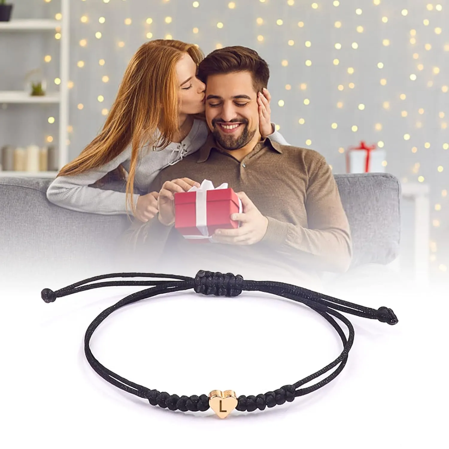 Initial Bracelets for teen girls/boys, Initial S Letter Bracelets Charm Bracelets Handmade Bracelets for Valentines Day Mother's Day Birthday Graduation Gifts (Black, S)