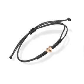 Initial Bracelets for teen girls/boys, Initial S Letter Bracelets Charm Bracelets Handmade Bracelets for Valentines Day Mother's Day Birthday Graduation Gifts (Black, S)