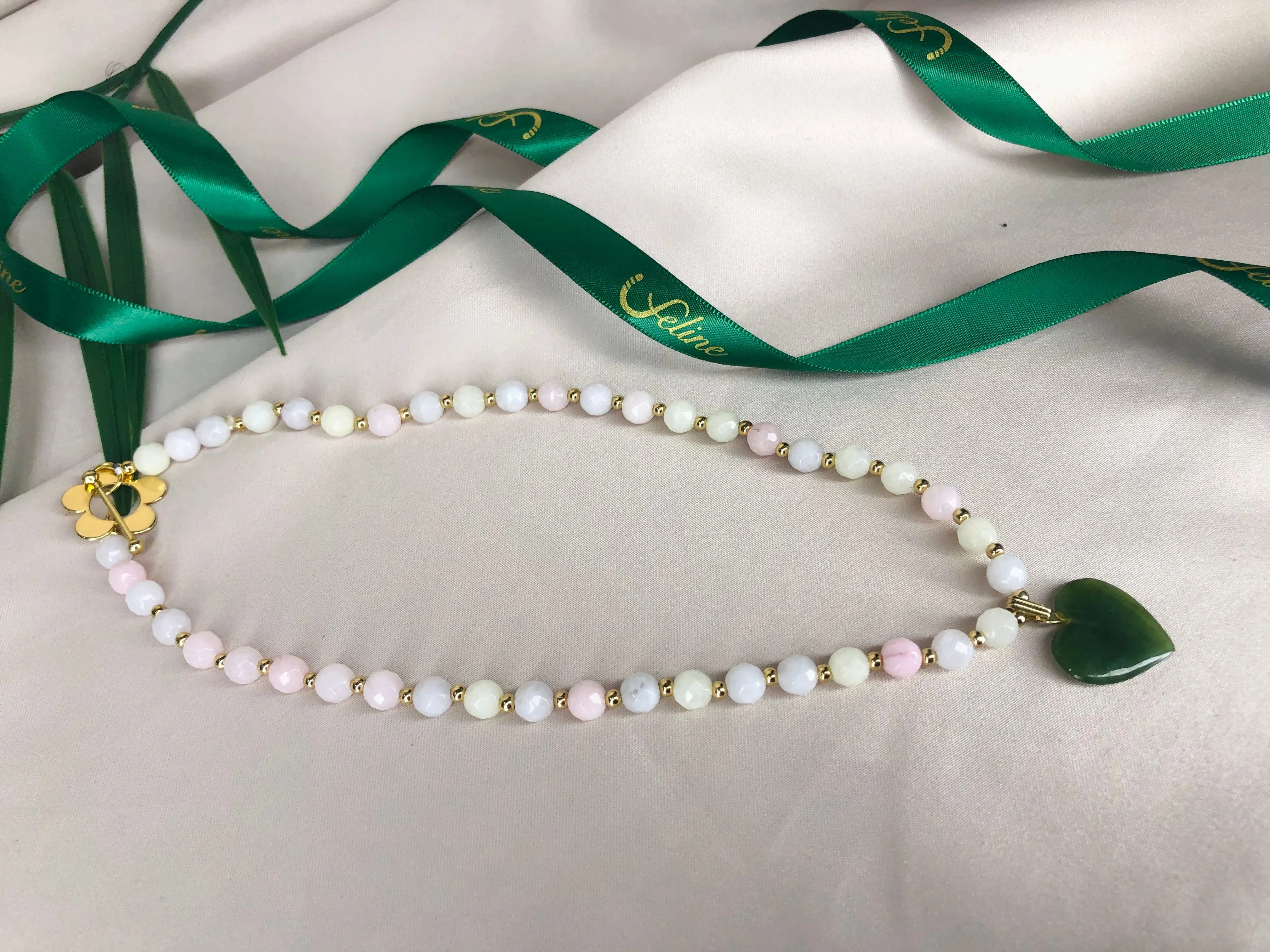 Jada Nephrite Jade Heart Necklace