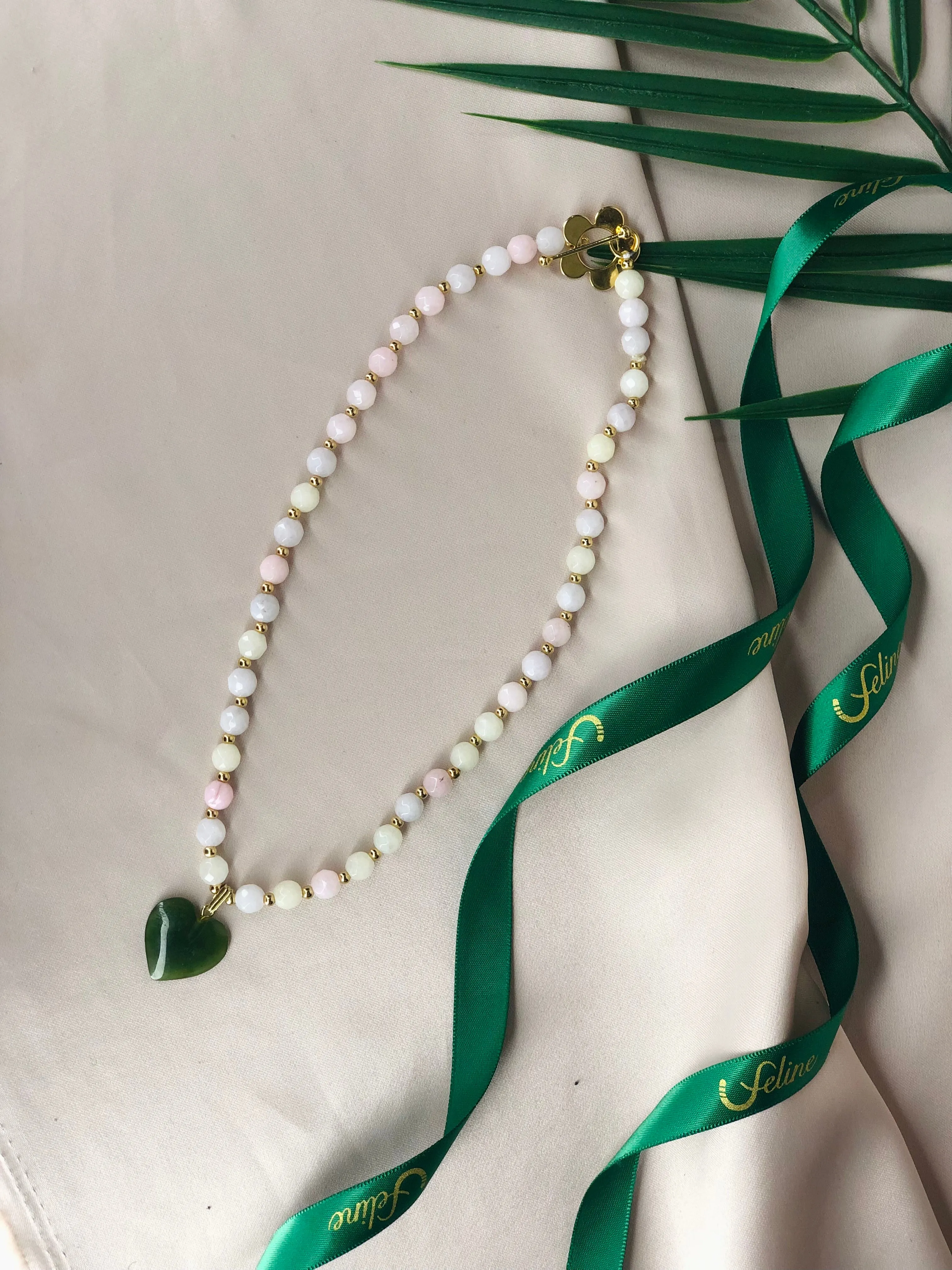 Jada Nephrite Jade Heart Necklace