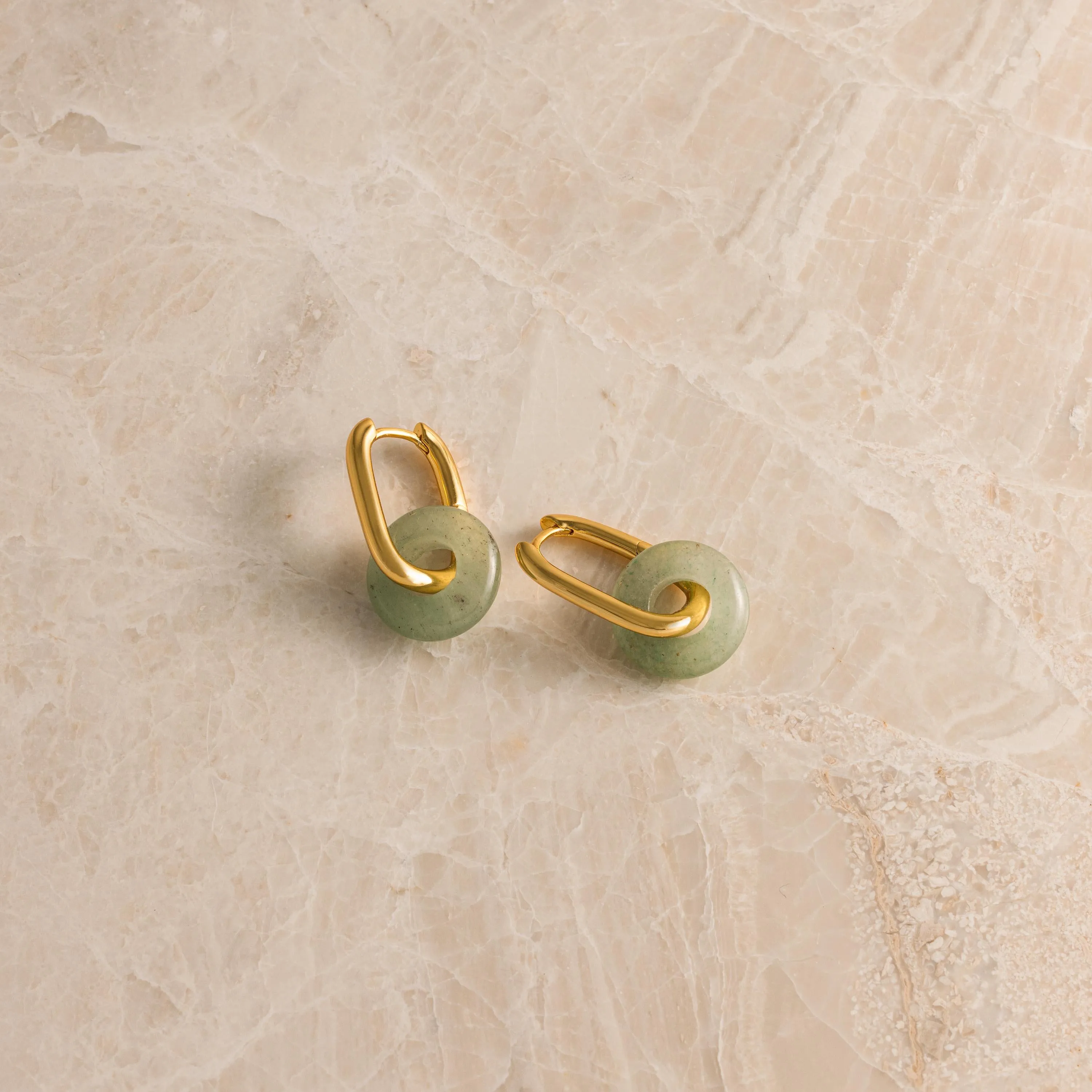 Jade Link Hoops
