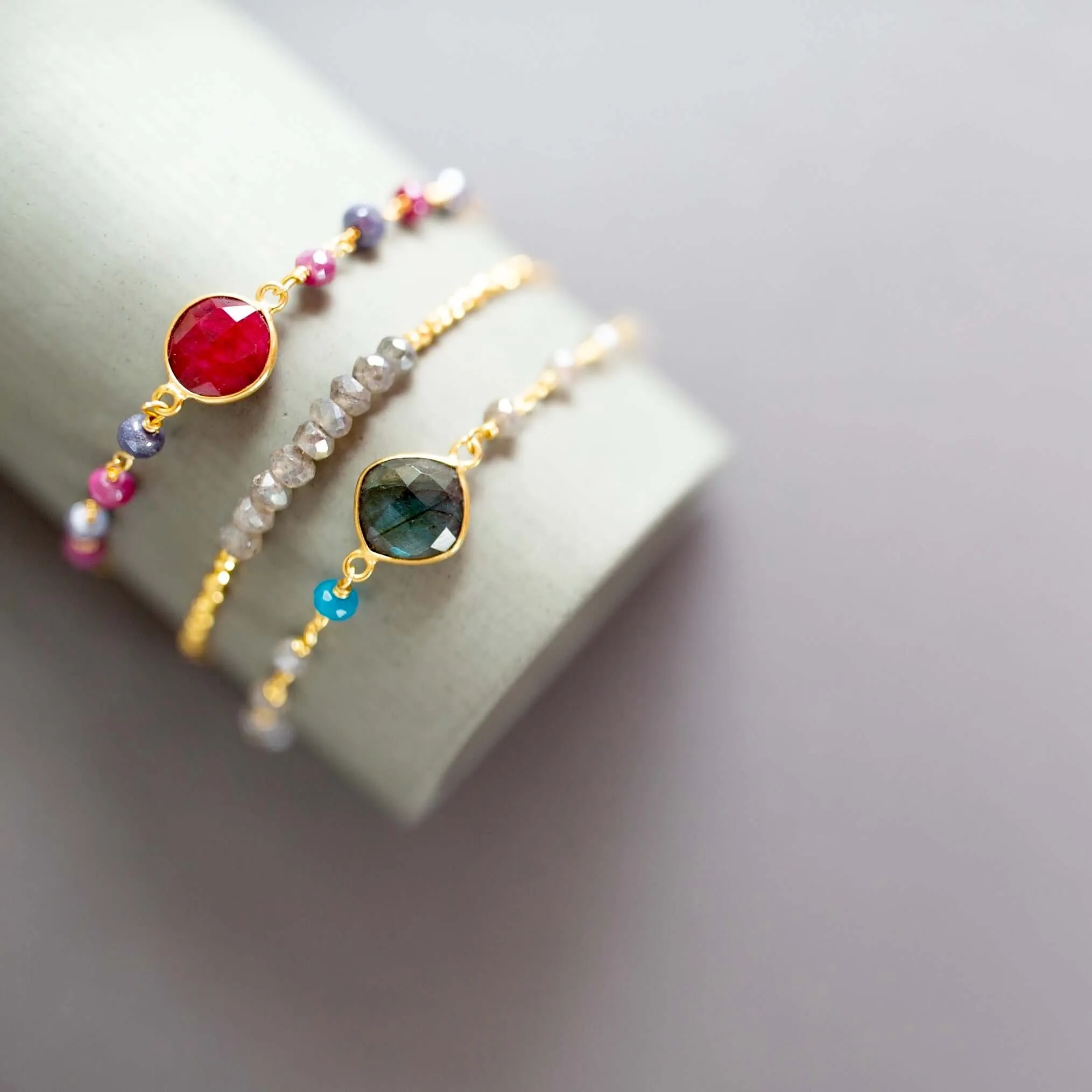 Labradorite Adjustable Stacking Bracelet