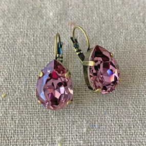 Large Pear Leverback Earrings