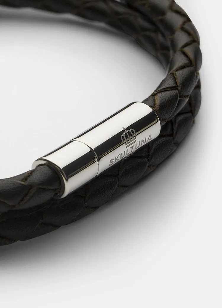 Leather Bracelet | 4mm | Silver | Dark Brown