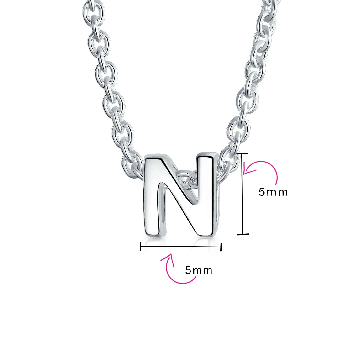 Letter Block Alphabet Initial Ankle Bracelet Anklet Sterling Silver