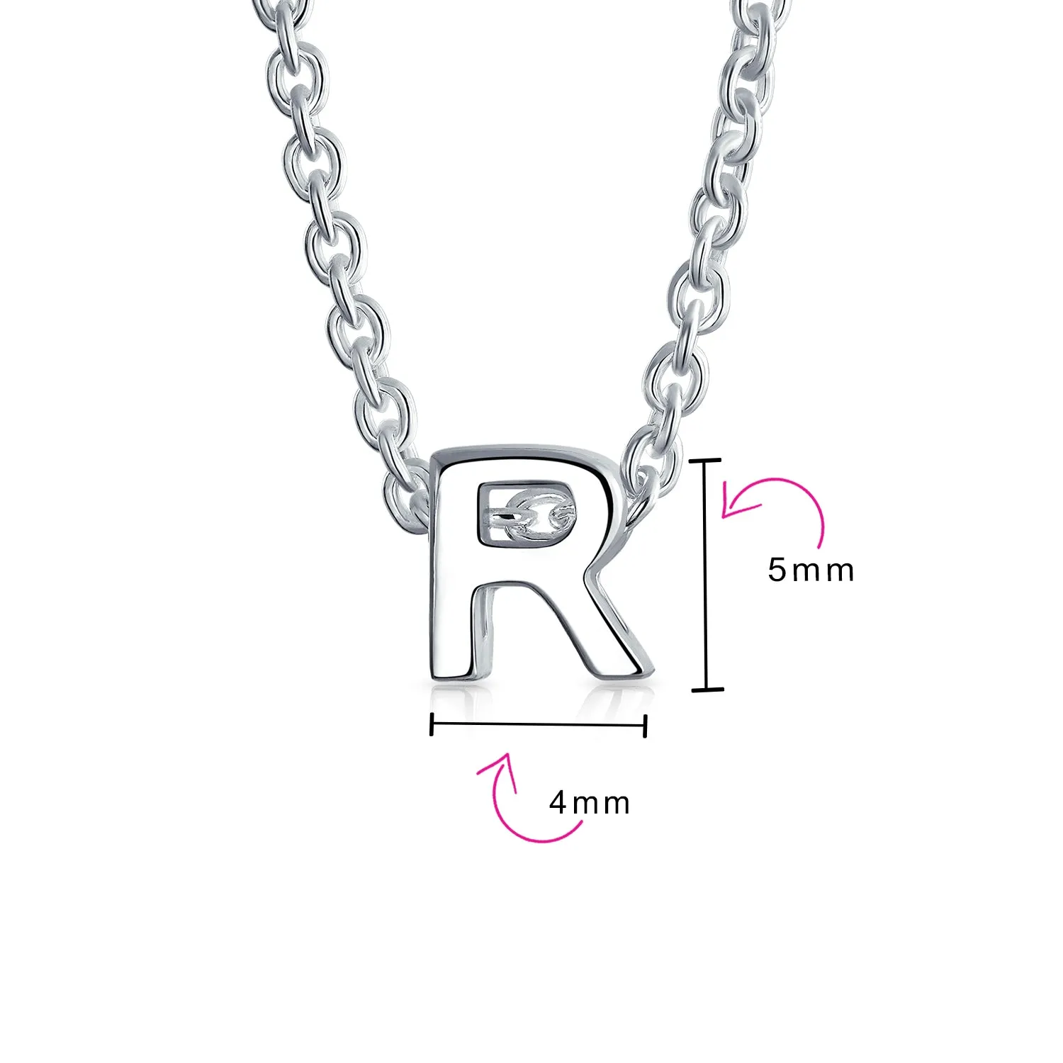 Letter Block Alphabet Initial Ankle Bracelet Anklet Sterling Silver