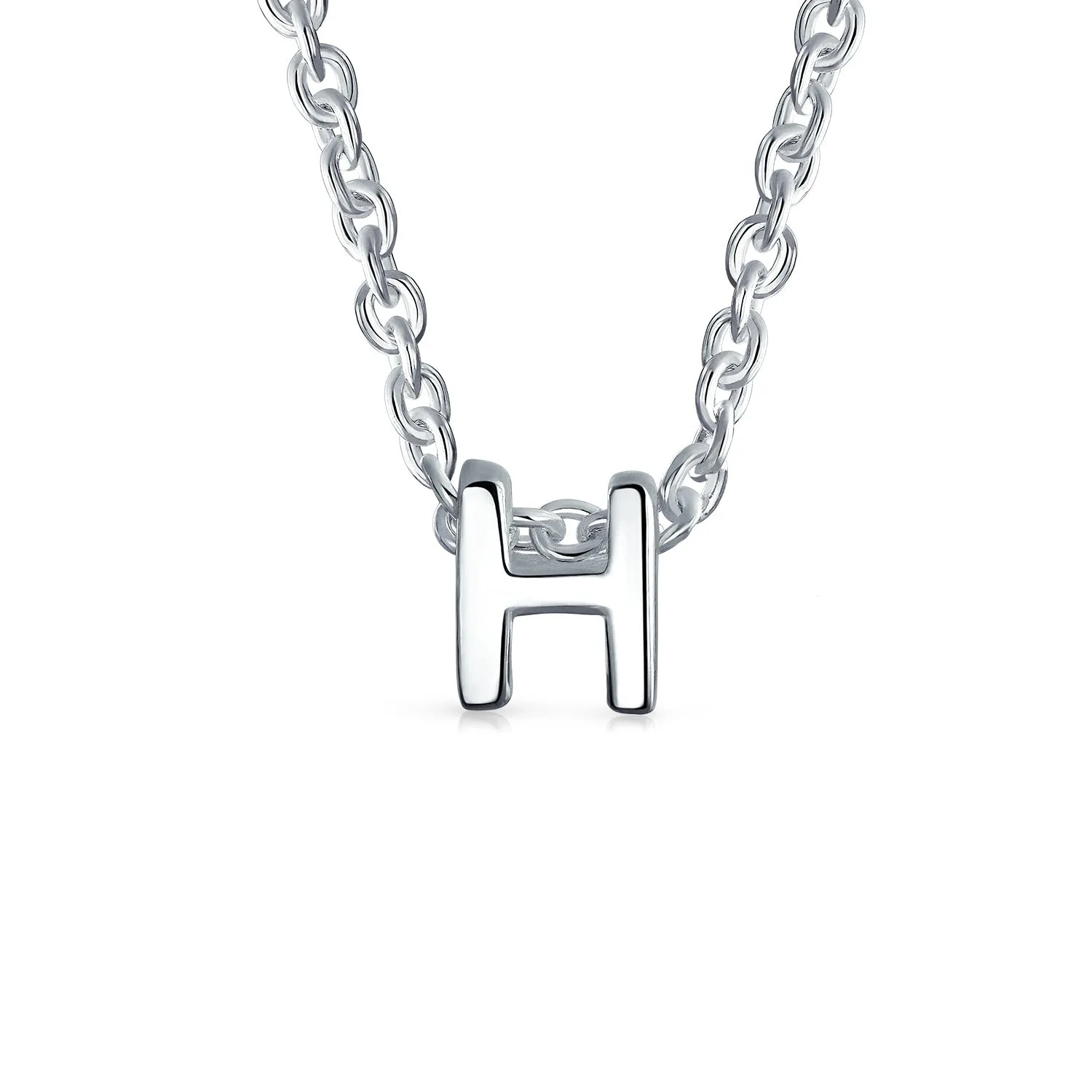 Letter Block Alphabet Initial Ankle Bracelet Anklet Sterling Silver