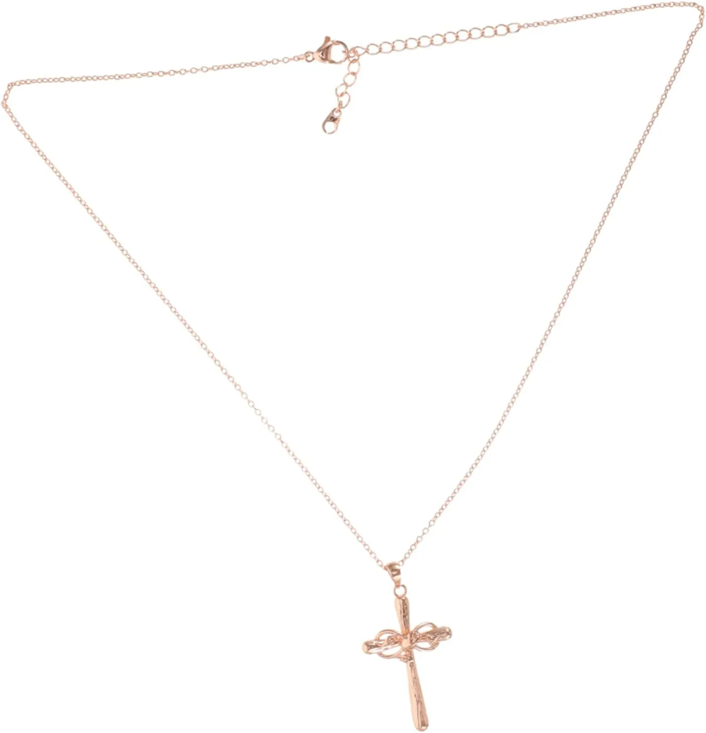 LIFKOME Rose Cross Pendant Necklace for Women Elegant Gothic Style Religious Jewelry Dainty Rose Flower Design for Daily Wear and Special Occasions