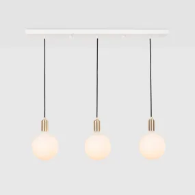 Linear Triple Pendant in Brass   Sphere IV