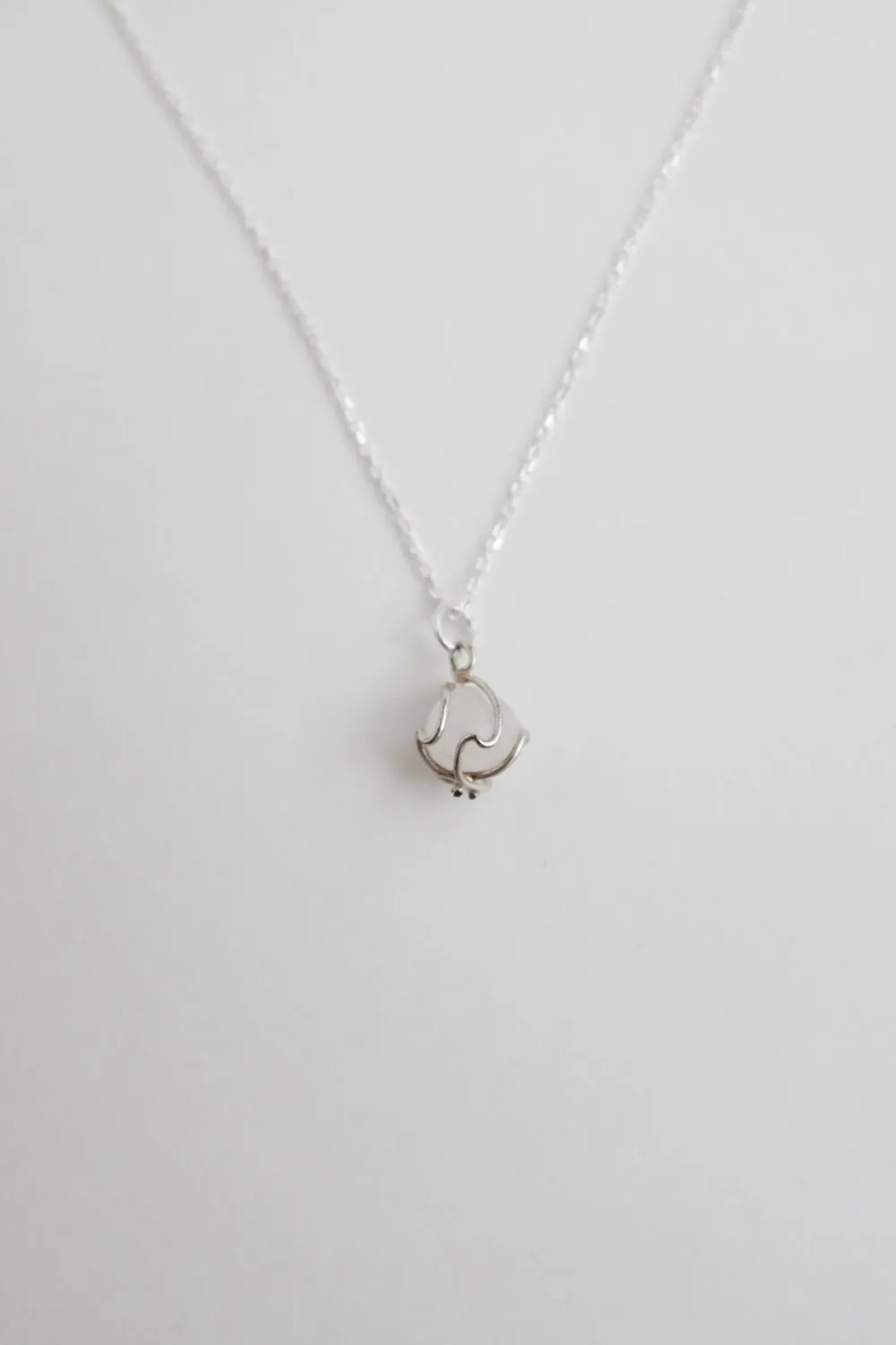LONG BALL CRYSTAL STONE 925 NECKLACE