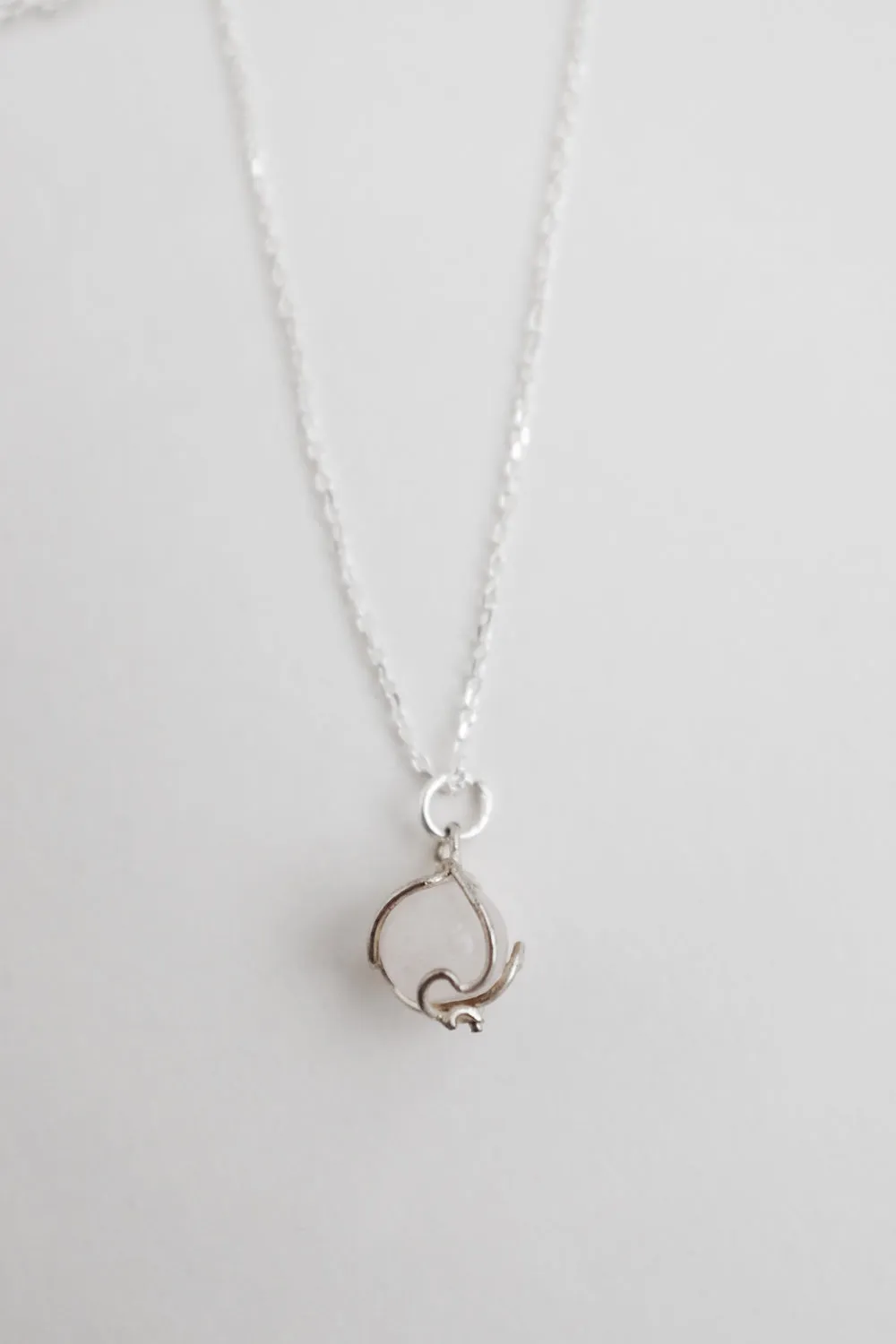 LONG BALL CRYSTAL STONE 925 NECKLACE