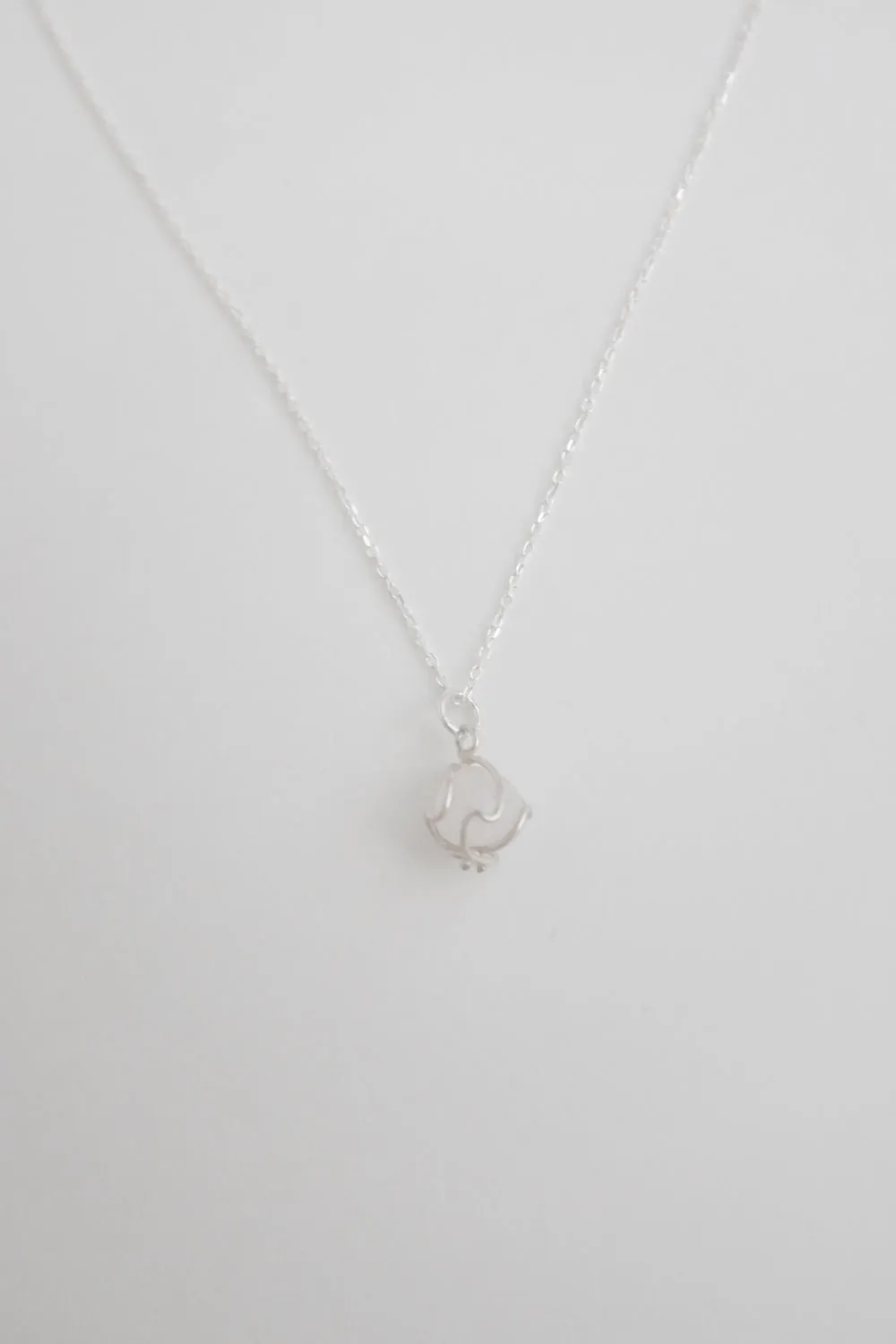 LONG BALL CRYSTAL STONE 925 NECKLACE