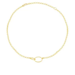 Long Intertwined Hoops Necklace - Yellow Silver