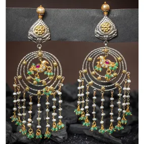 Loop of Elegance - Bird And Pearl Drop Sterling Silver Earring
