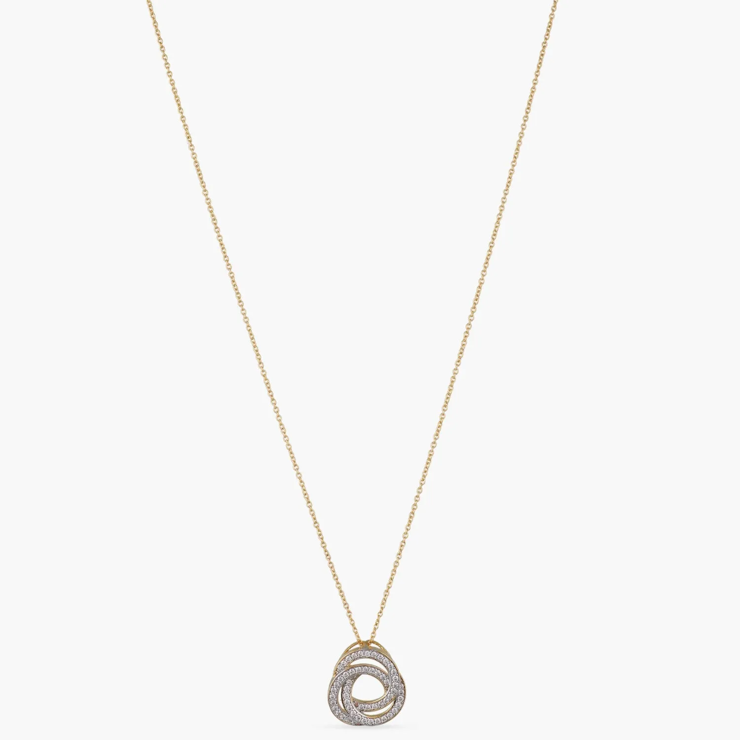 Love Knot CZ Silver Pendant Necklace