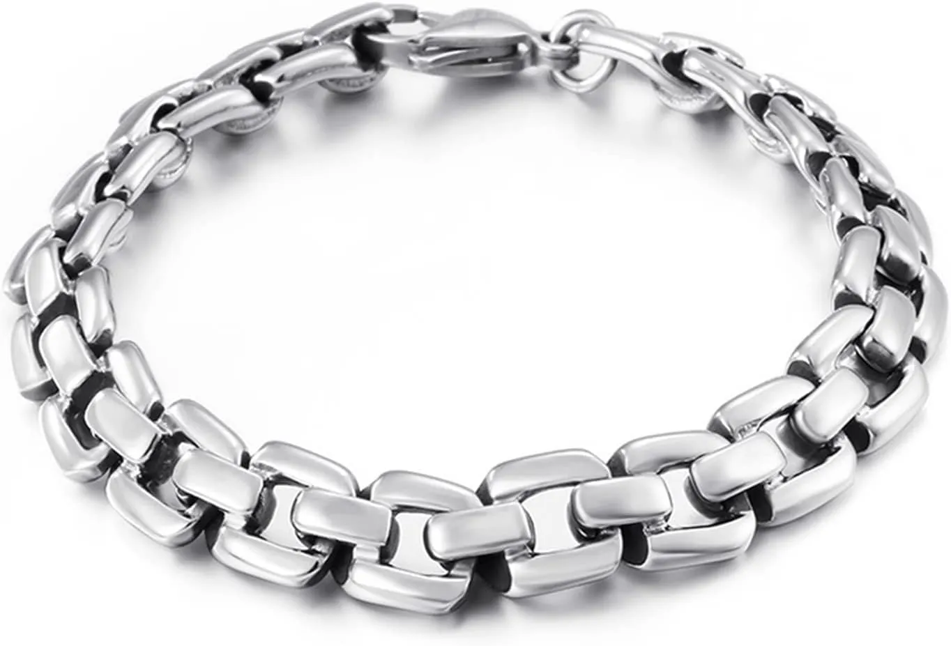 Mens Bracelets, Simple and Stylish Stainless Steel Link Bracelets 210x10mm