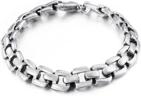 Mens Bracelets, Simple and Stylish Stainless Steel Link Bracelets 210x10mm