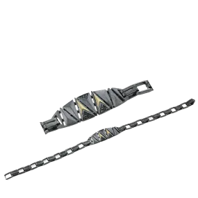 Men's Ruthenium Bracelet In 14k Gold With Diamonds