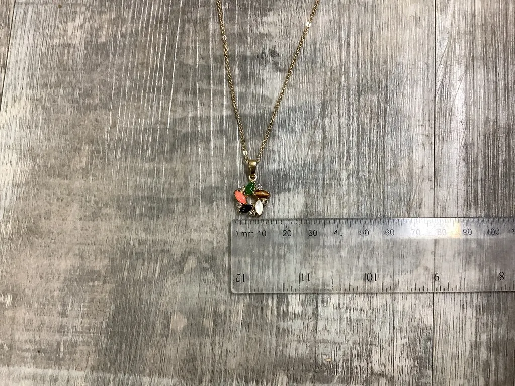 Multi Stone Wreath Pendant