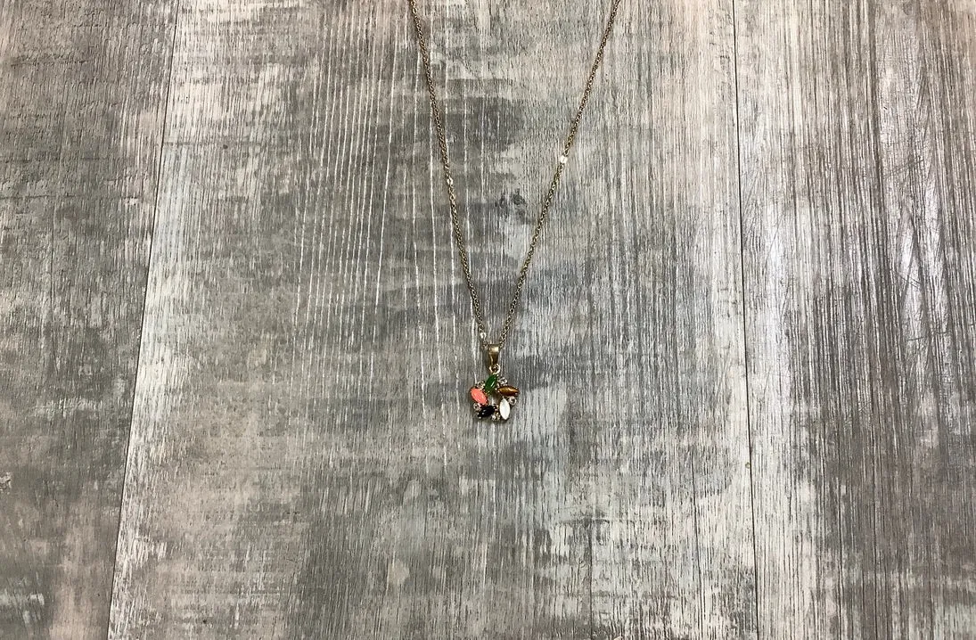 Multi Stone Wreath Pendant