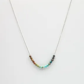 Natural Turquoise Adjustable Slide Chain Gemstone Necklace