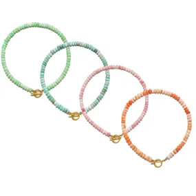 Opal Candy Gem Beaded Choker Necklace