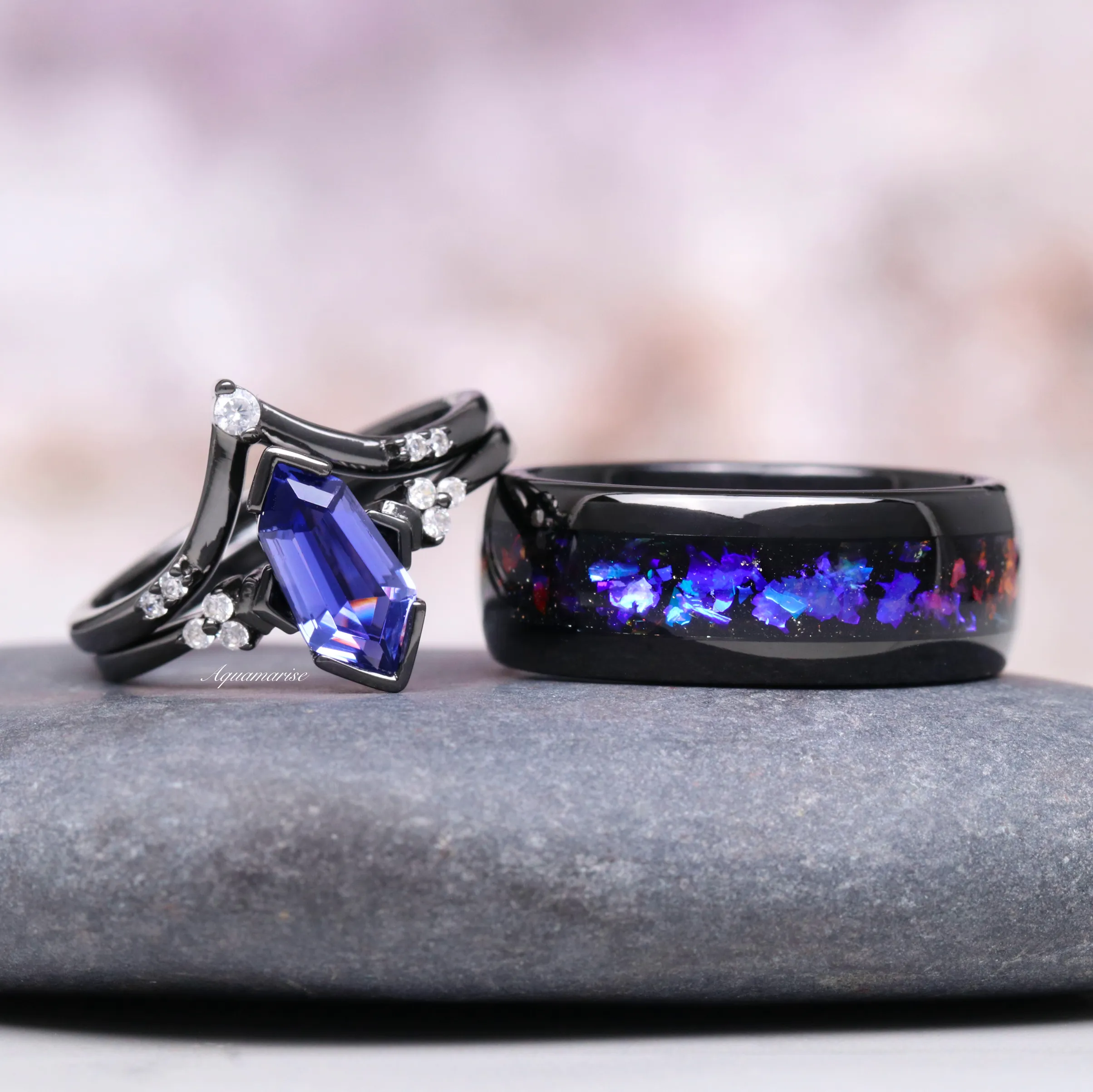 Orion Nebula & Tanzanite Couples Ring