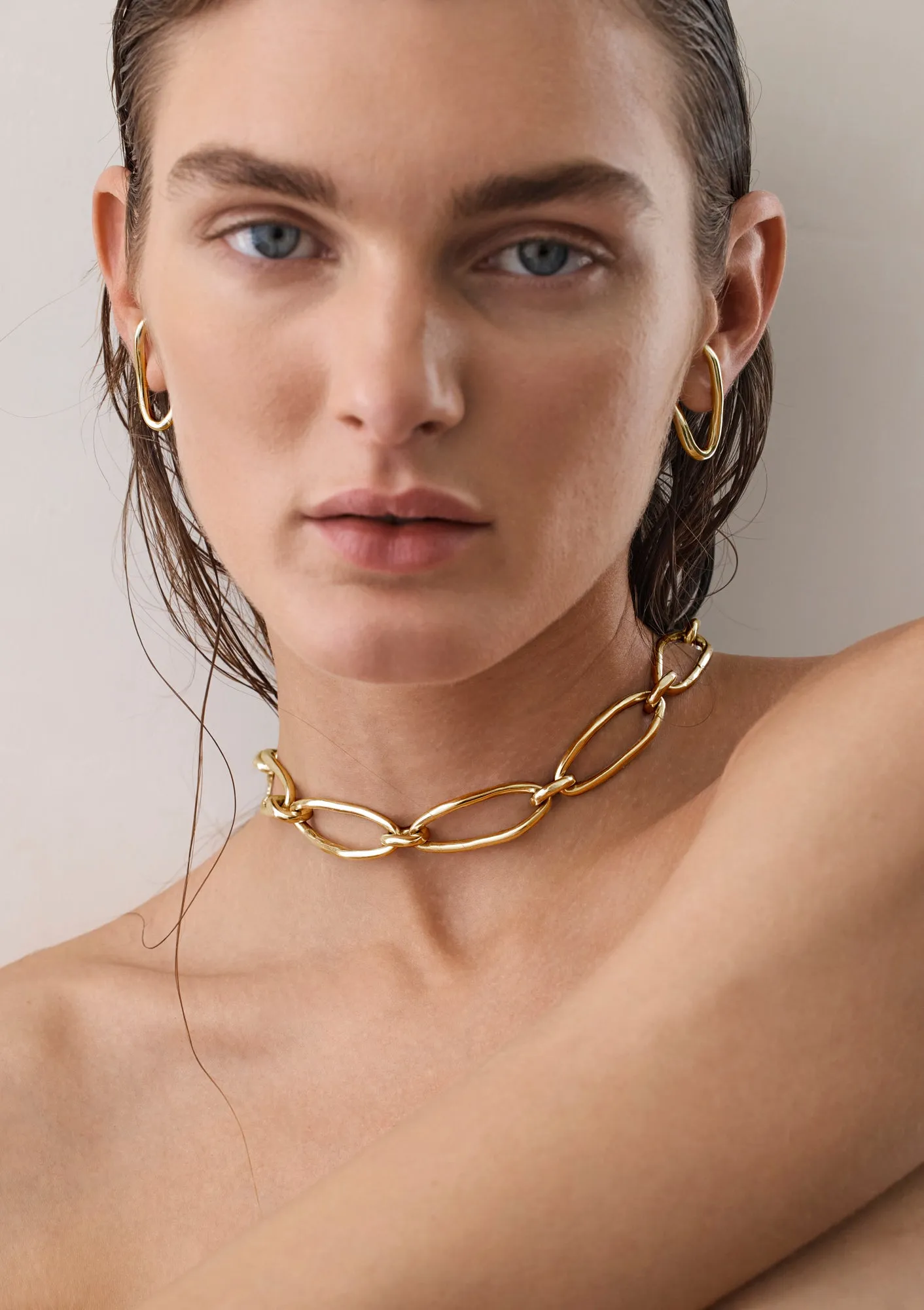 Oval Link Earrings | Gold