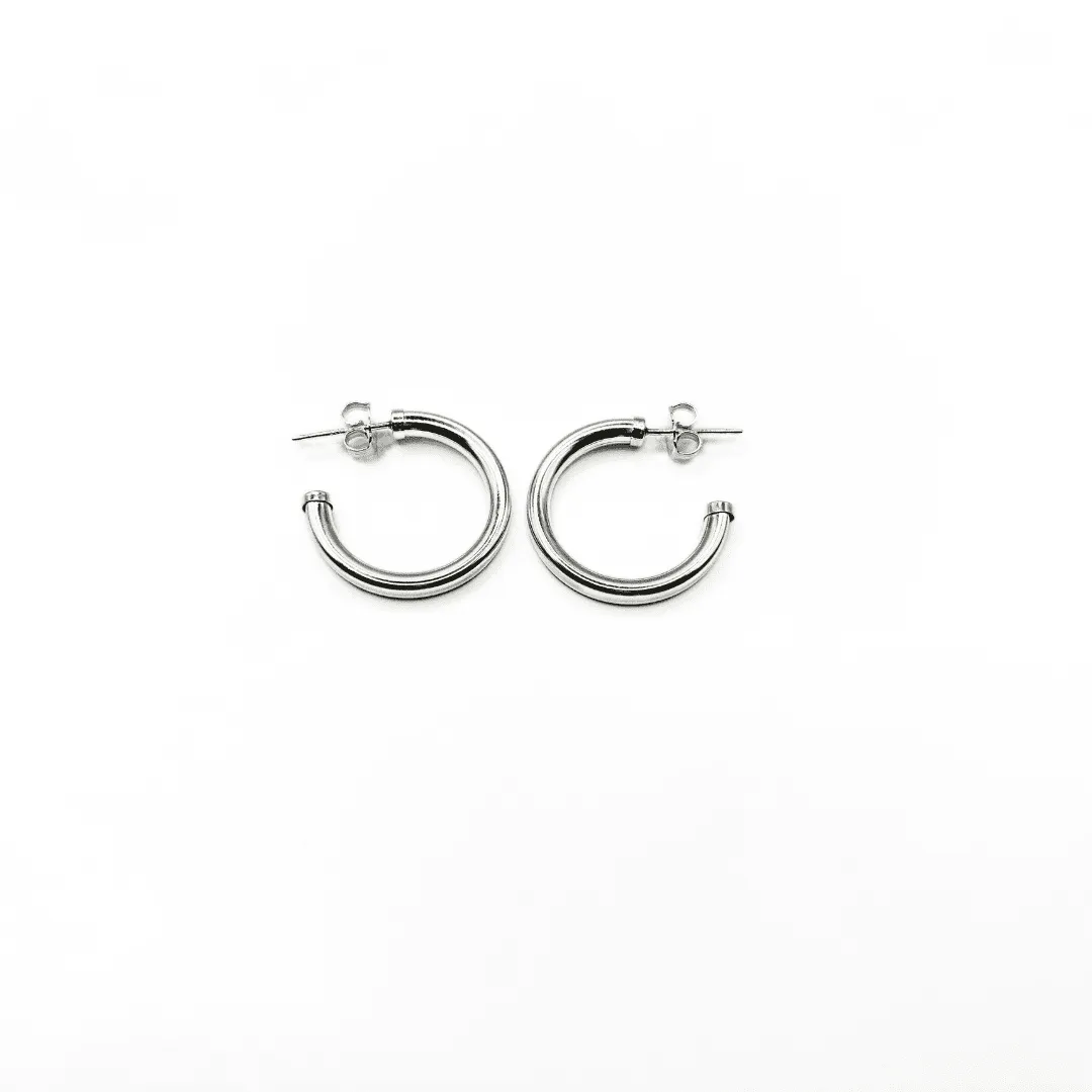 Paris Sterling Silver Post Hoops