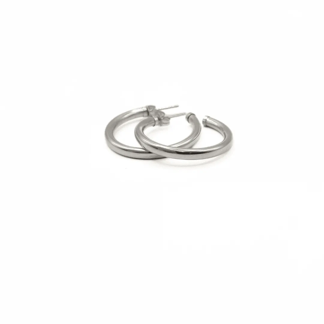 Paris Sterling Silver Post Hoops