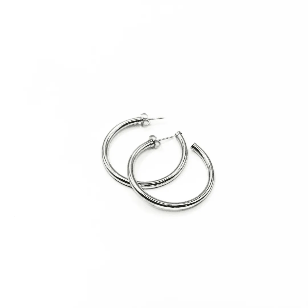 Paris Sterling Silver Post Hoops