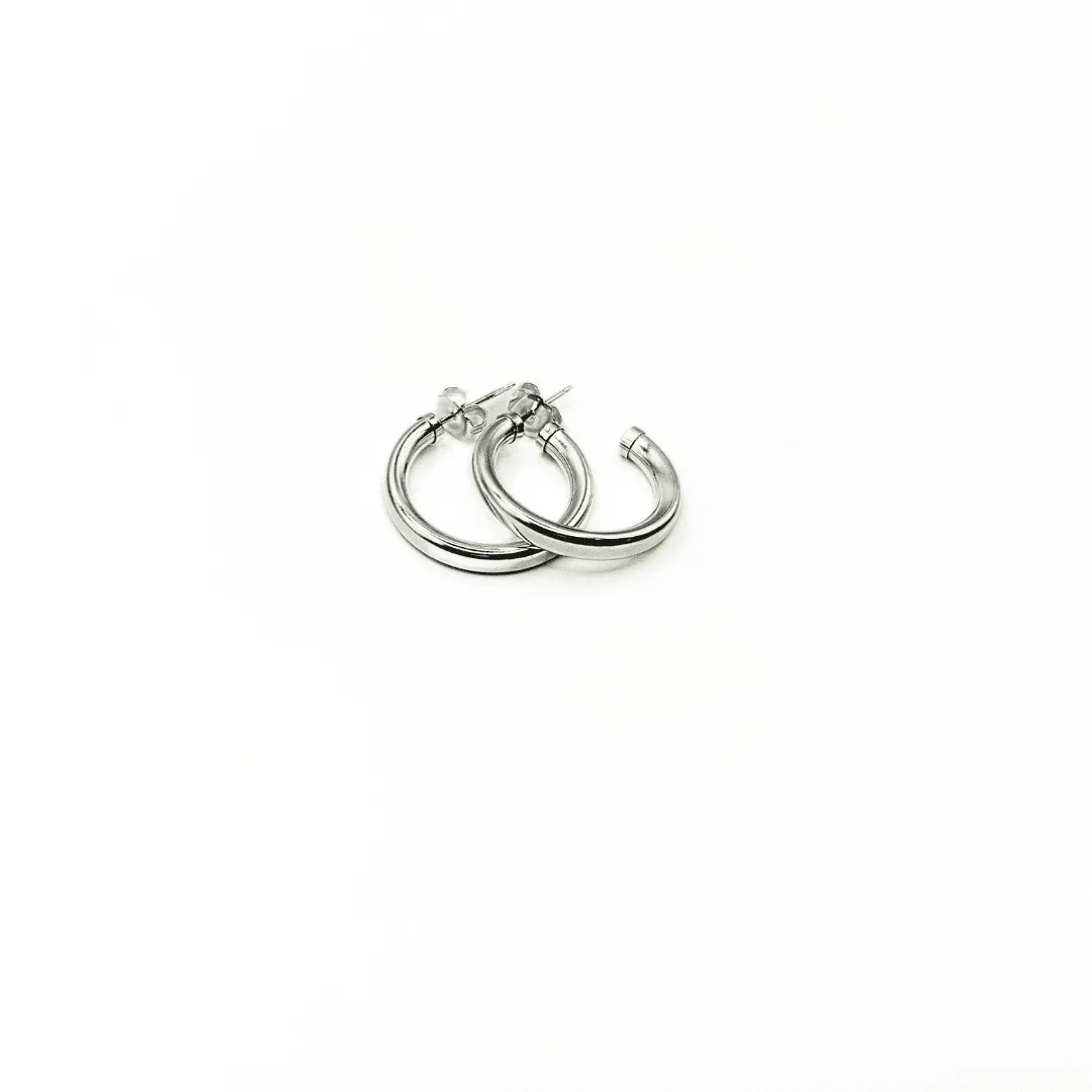 Paris Sterling Silver Post Hoops