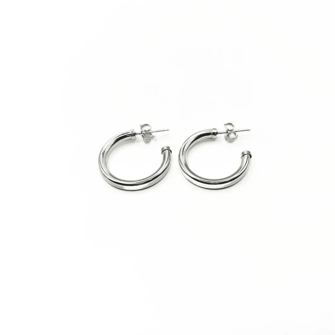 Paris Sterling Silver Post Hoops