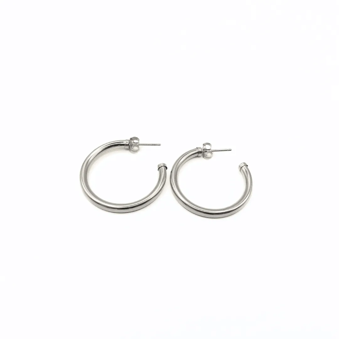 Paris Sterling Silver Post Hoops