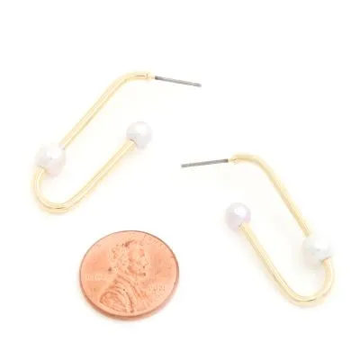 Pearl Long Oval Earrings