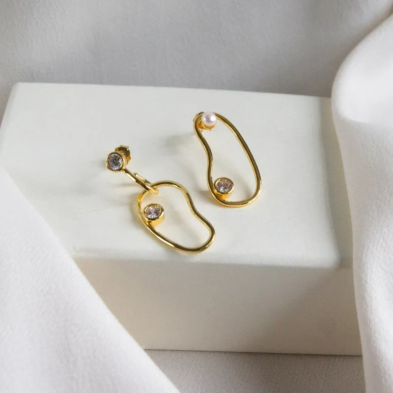Pearl Shine Mismatched Earrings